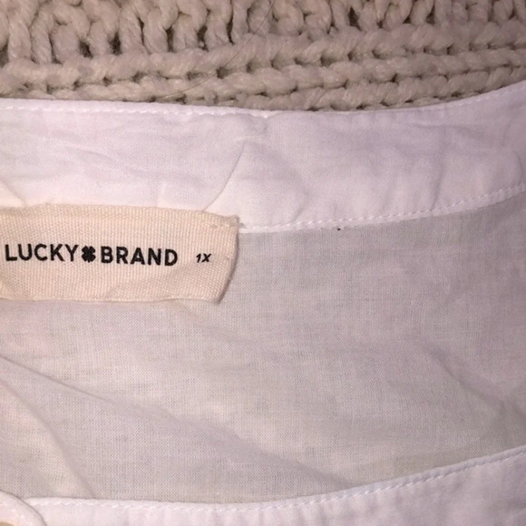 Lucky Brand white cotton top size 1X - Picture 6 of 8